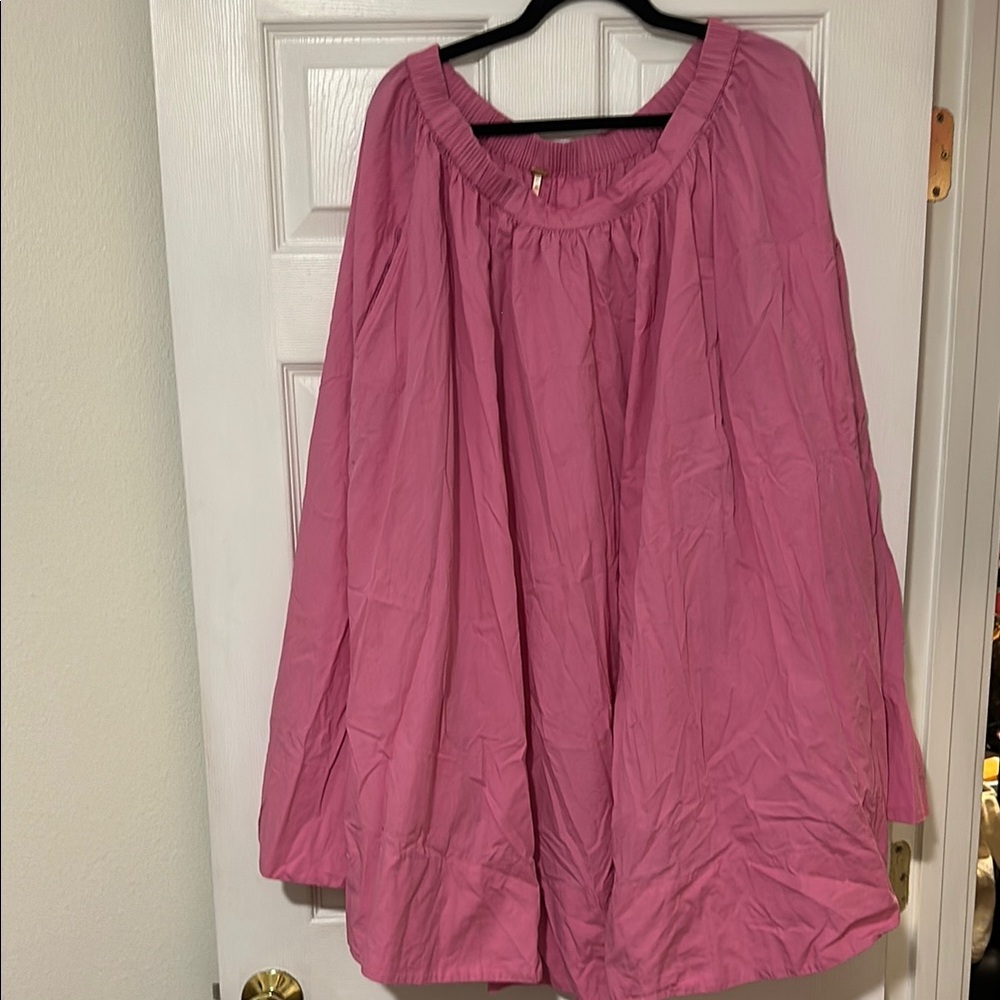 Free People Pink Full Skirt with pockets